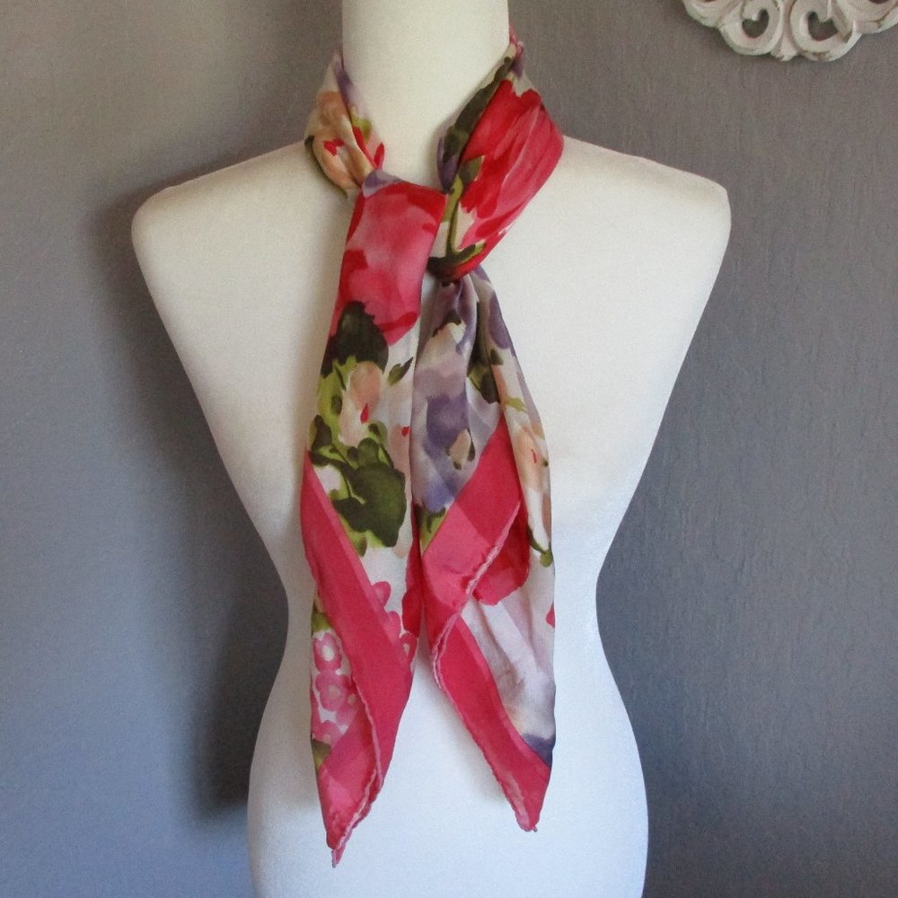 1960s English garden scarf